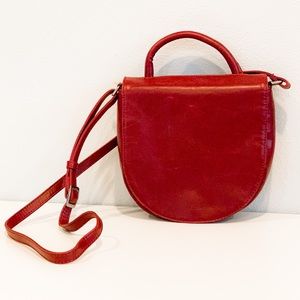 Matt + Nat Maroon Vegan Leather Saddle Bag